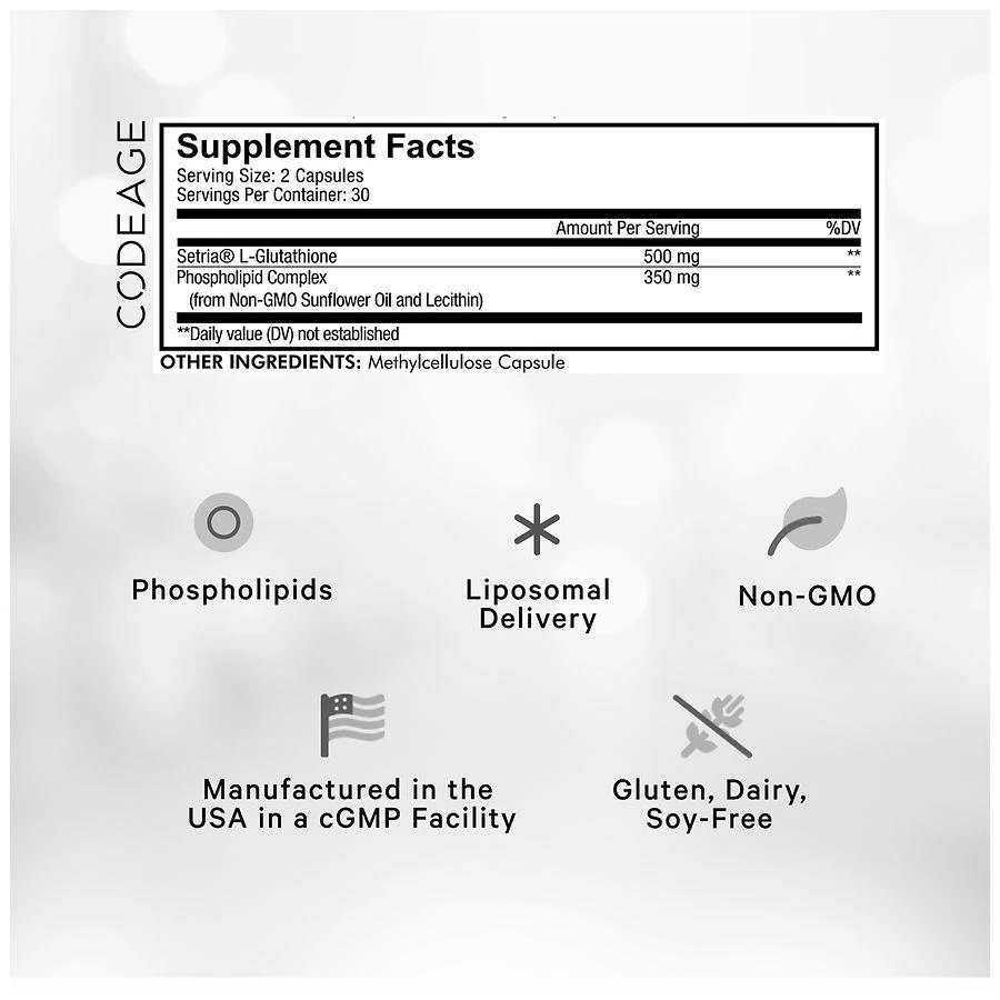 Codeage Liposomal Glutathione Setria L Glutathione Capsules 4