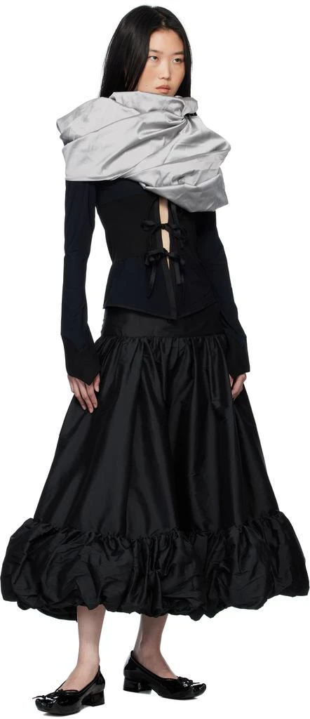 PAULA CANOVAS DEL VAS Black Merengue Midi Skirt 4