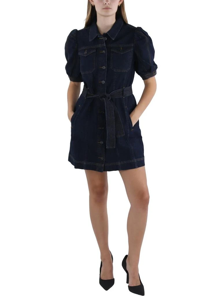 French Connection Womens Denim Above Knee Shirtdress 1