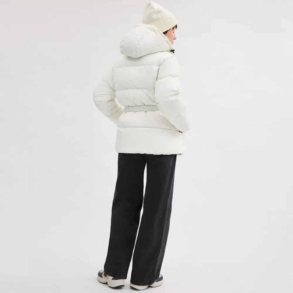 Coach Short Puffer With Belt In Recycled Polyester 3