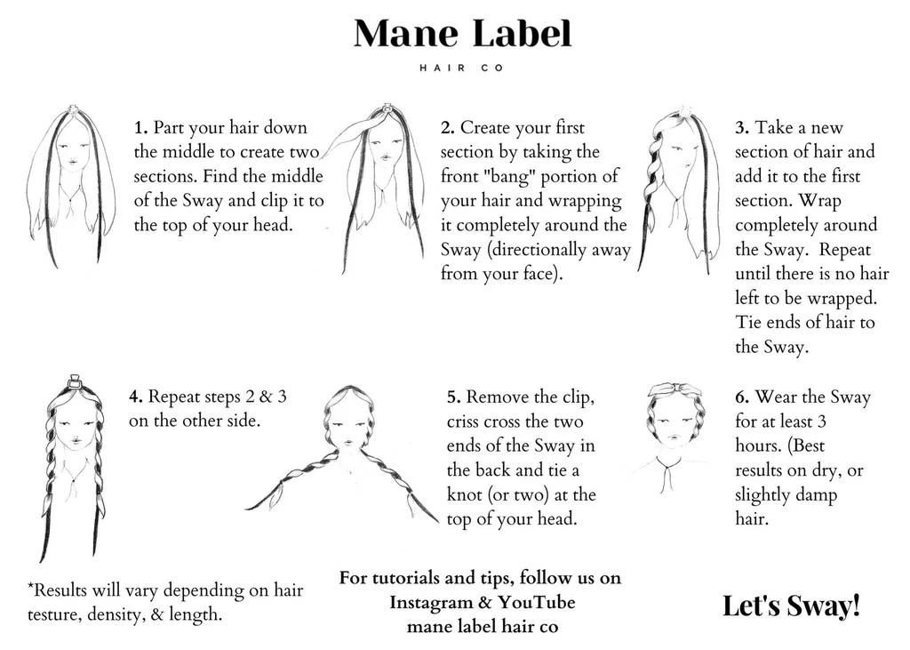 Mane Label Hair Co Mane Label Hair Co - The Original Sway Heatless Curling Velour Ribbon Hair Wrap 5