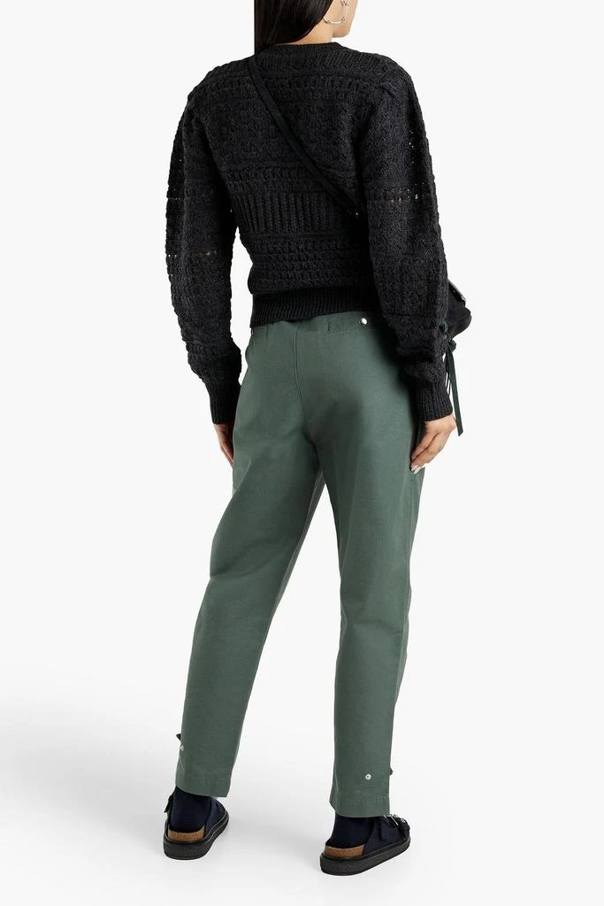 Isabel Marant Étoile Pulcie suede-trimmed cotton tapered pants 3