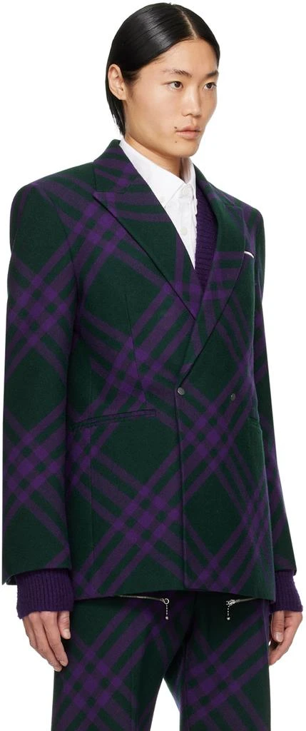 Burberry Green & Purple Check Blazer 2