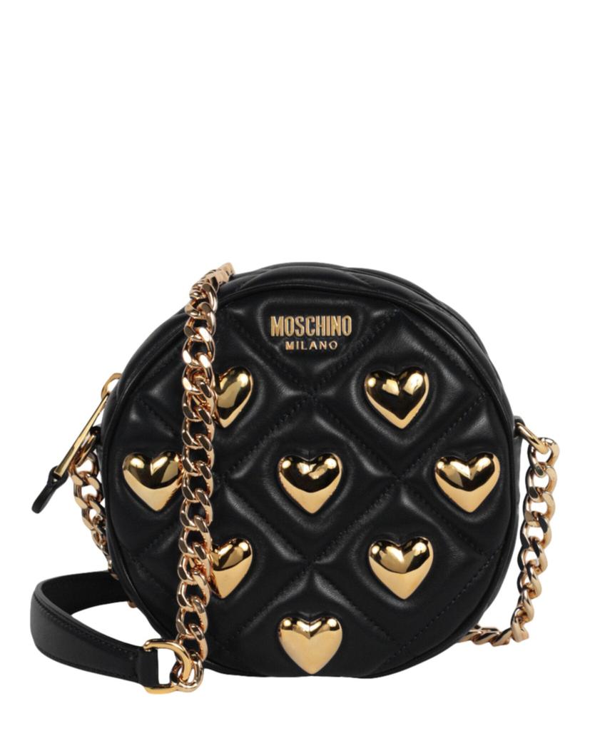 Moschino Heart Studs Quilted Crossbody Bag