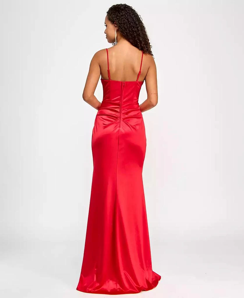 B Darlin Juniors' Satin Rhinestone Corset Gown, Created for Macy's 2