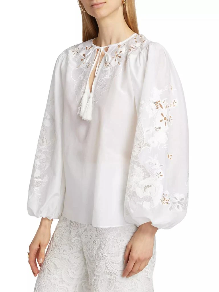Kobi Halperin Gloria Embroidered Cotton-Silk Voile Blouse 4