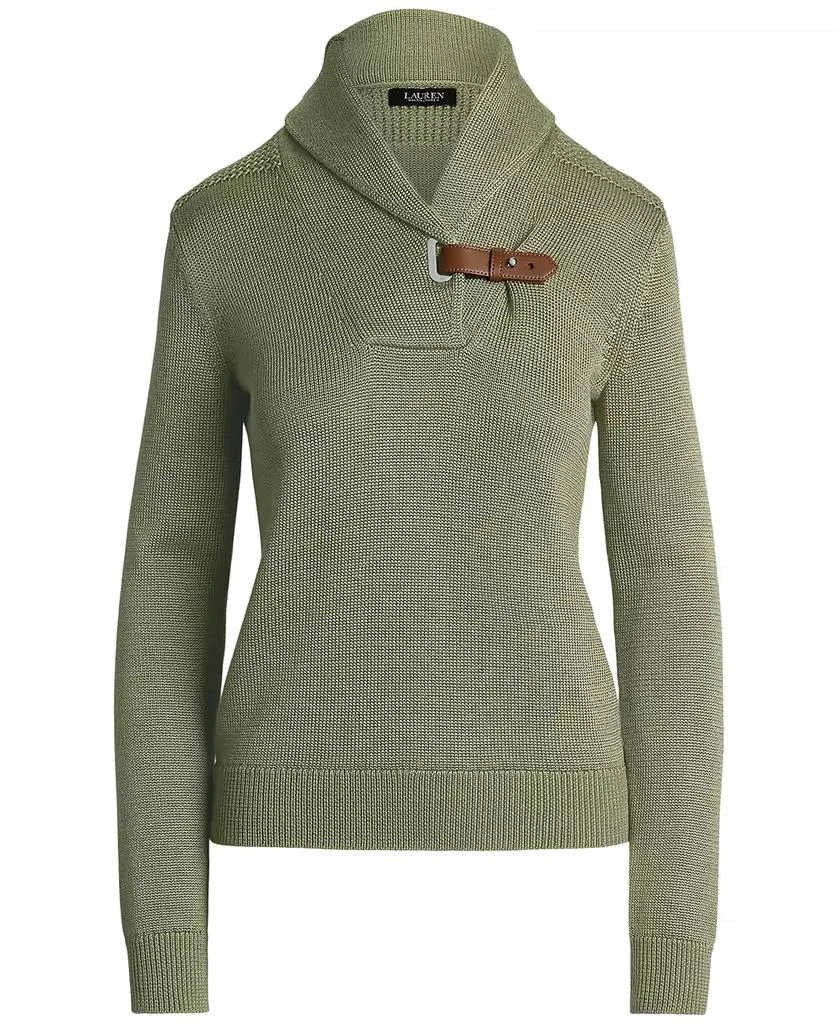 Ralph Lauren Women's Buckle-Trim Cotton-Blend Sweater 5
