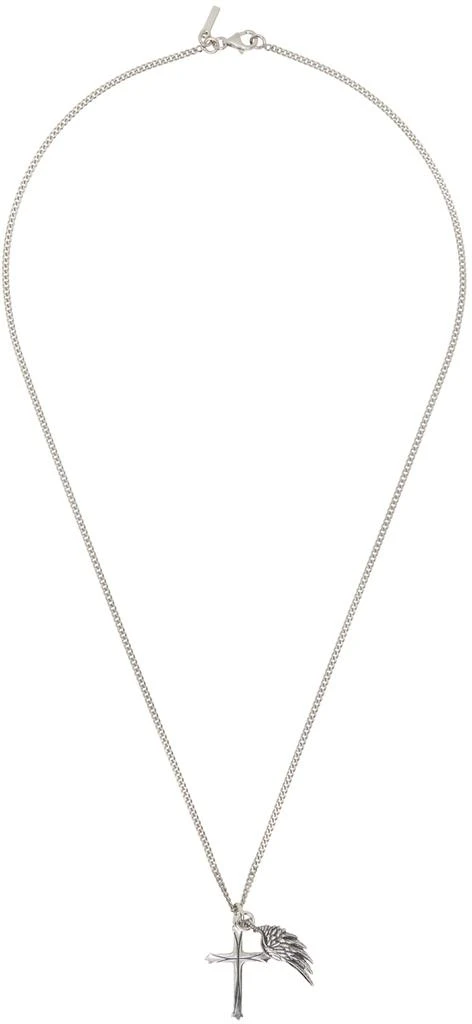 Emanuele Bicocchi Silver Cross & Wing Necklace 1