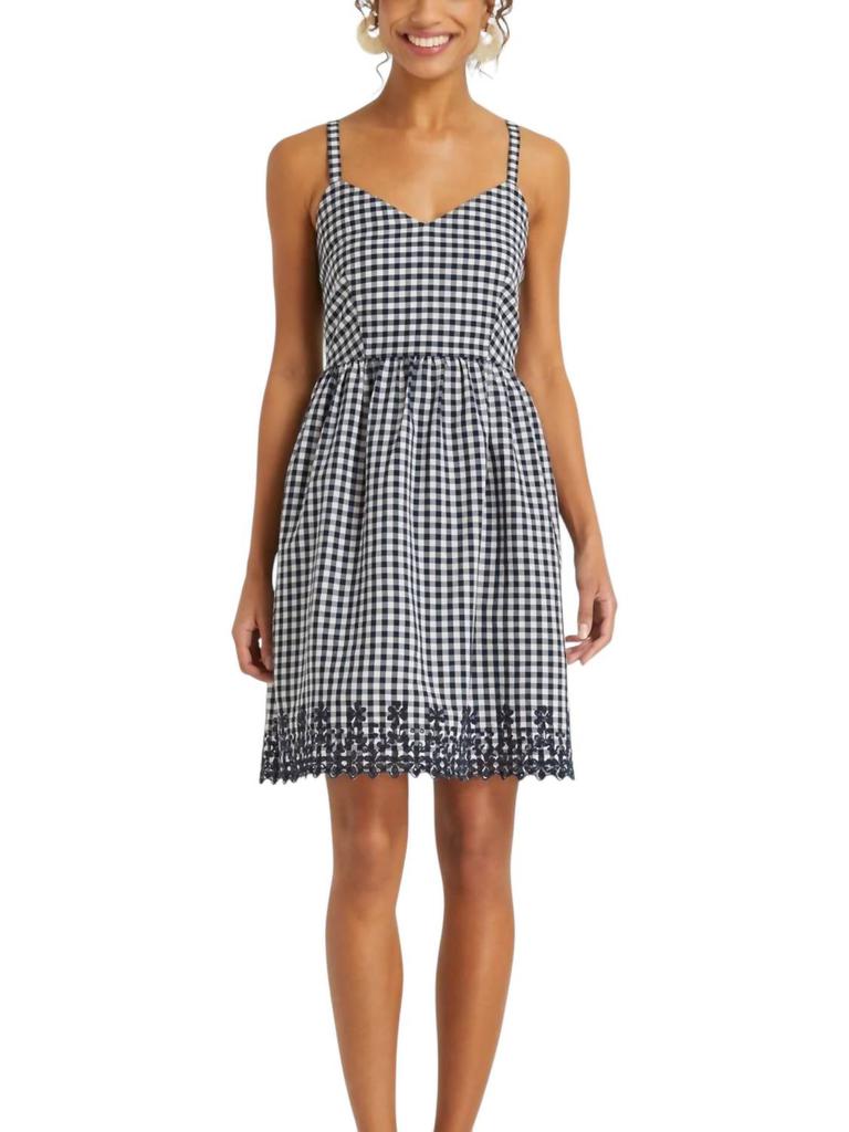 Draper James Draper James - Embroidered Gingham Dress