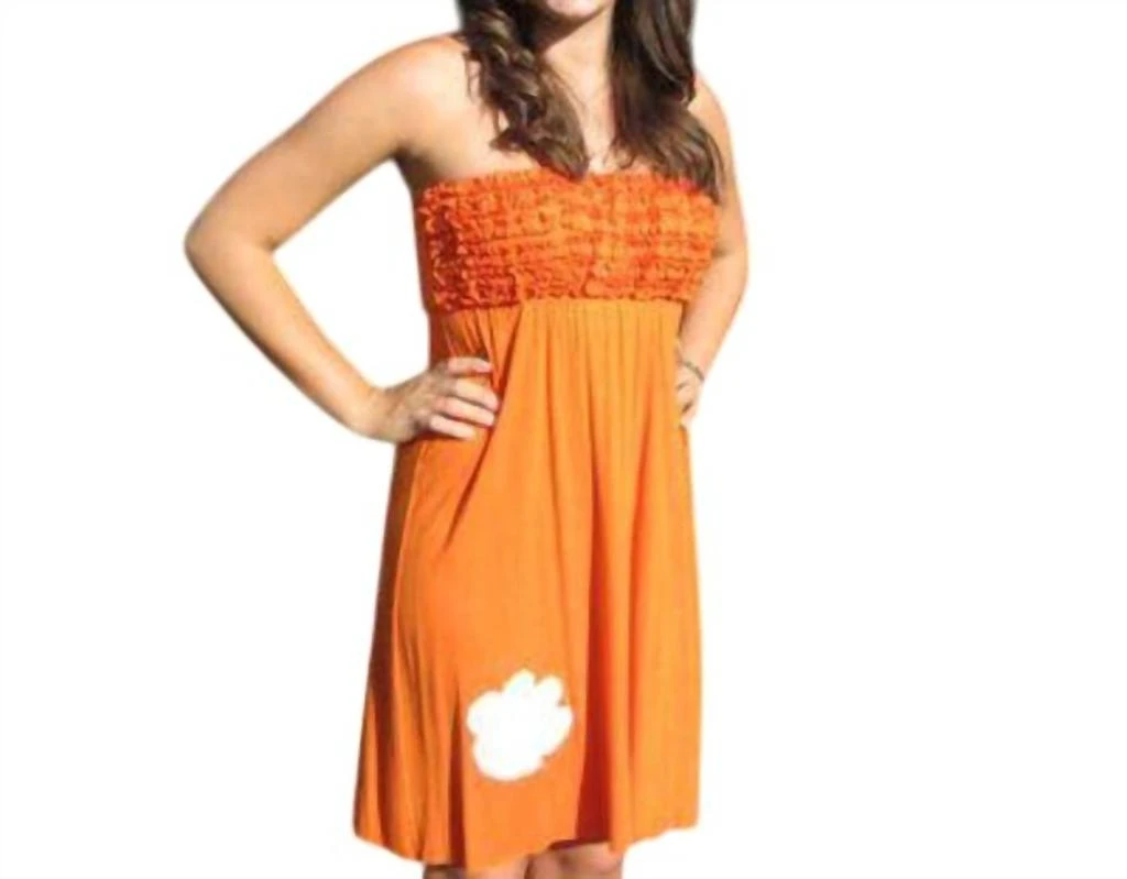auburn orange dress Azazie Mika