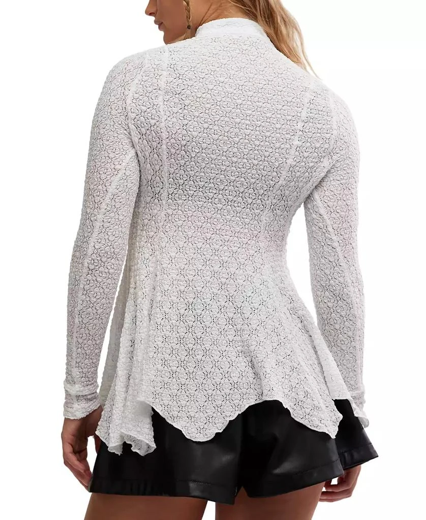 Free People Women's Janey Lace Button-Front Handkerchief-Hem Top 2