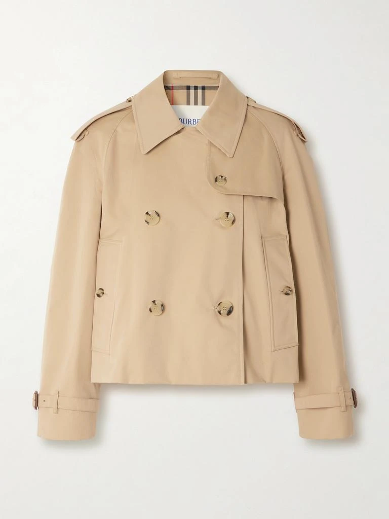Burberry Double-breasted Cotton-gabardine Trench Coat - Beige