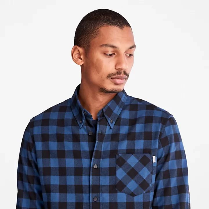 Timberland Men's Nashua River Long-Sleeve Flannel Check Shirt  in Blue 5
