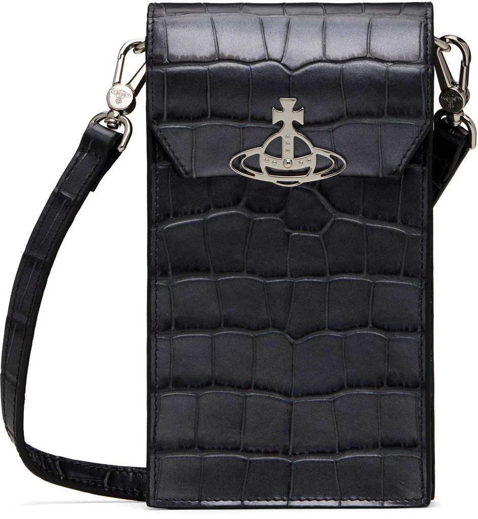 Vivienne Westwood Gray Crocodile Phone Pouch 1