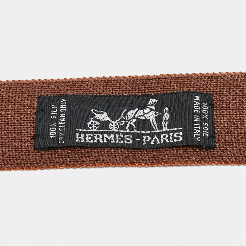 Hermes Hermès Brown Silk Knit 4 Temps Tie 3