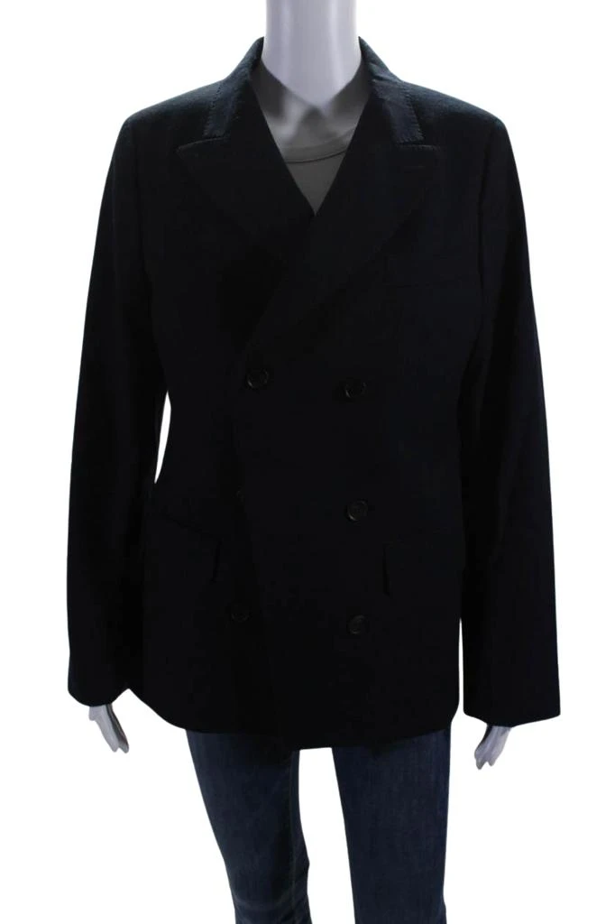 Salvatore Ferragamo Womens Double Breasted Jacket Black Wool 1