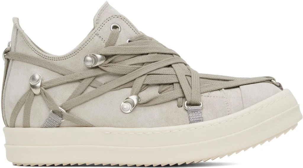 Rick Owens Gray Hollywood Megalace Low Sneakers 1