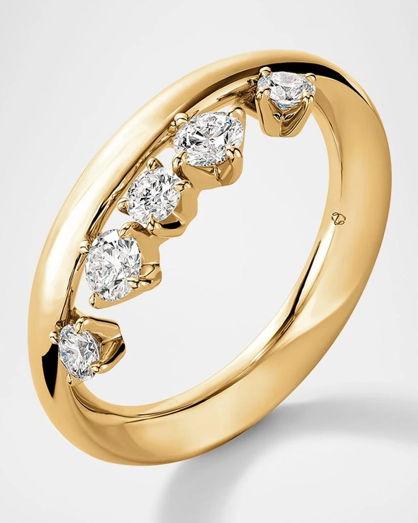 Hearts On Fire 18K Yellow Gold Barre Floating Diamond Ring 3