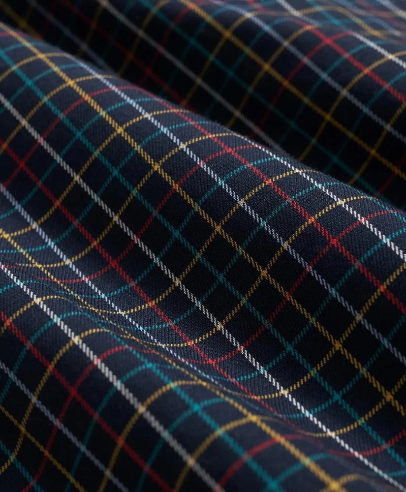 Brooks Brothers Stretch Supima® Cotton Non-Iron Twill Polo Button Down, Tattersall Sport Shirt 3