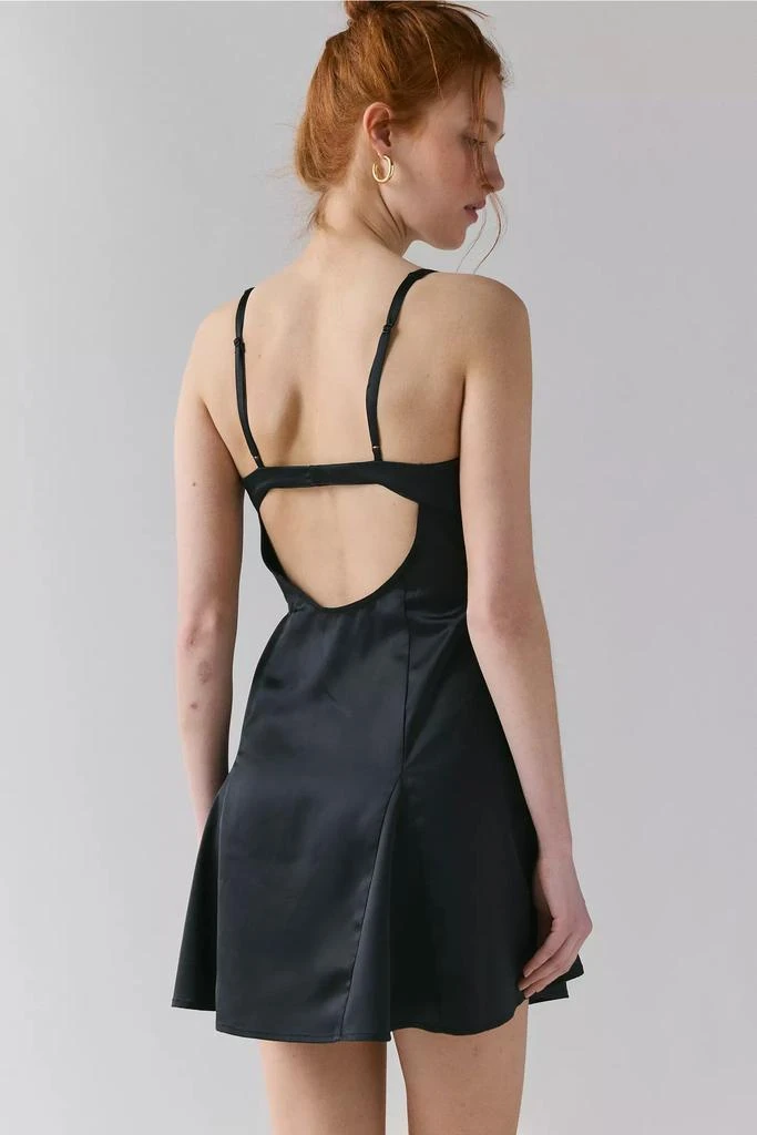 Urban Outfitters UO Liv Satin Fit-And-Flare Keyhole Open Back Mini Dress 4