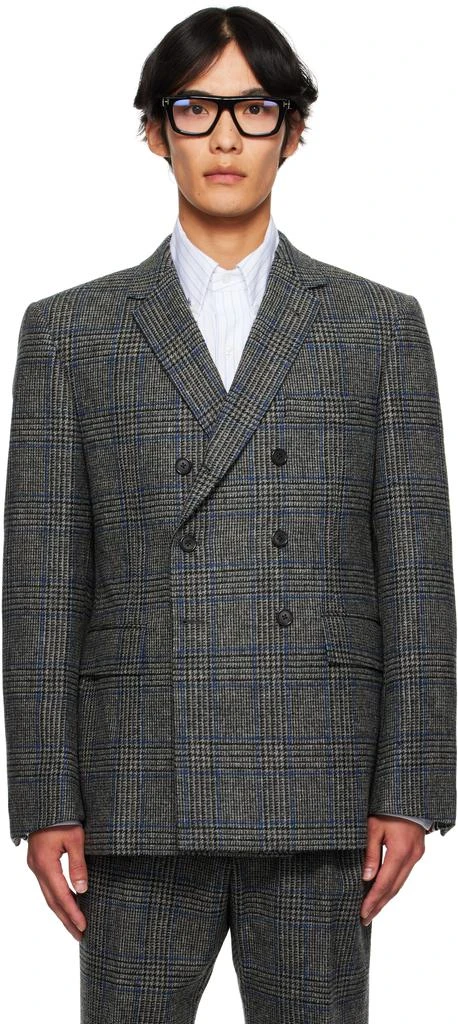 Thom Browne Gray Prince of Wales Hunting Tweed Blazer 1