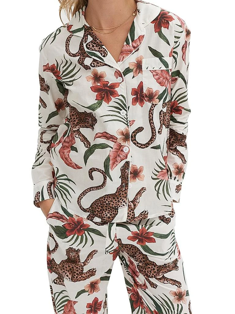 Desmond 
Dempsey Cotton Jungle 2-Piece Pajama Set 5