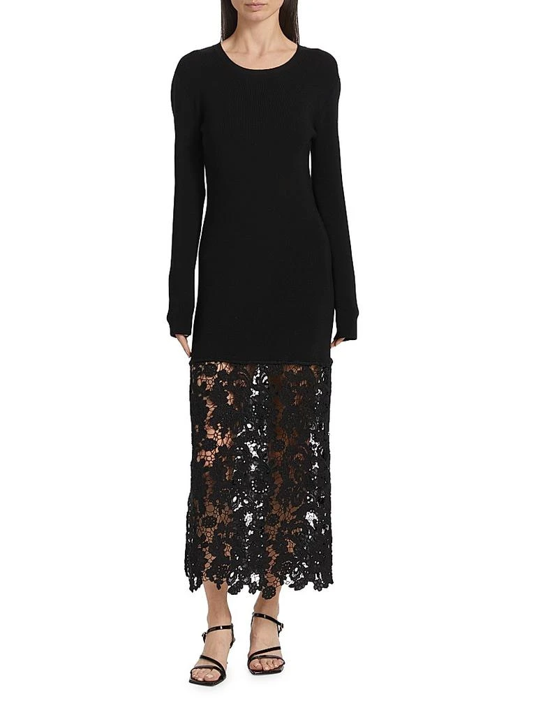 Sea Sabine Embroidered Wool-Cotton Midi-Dress 3