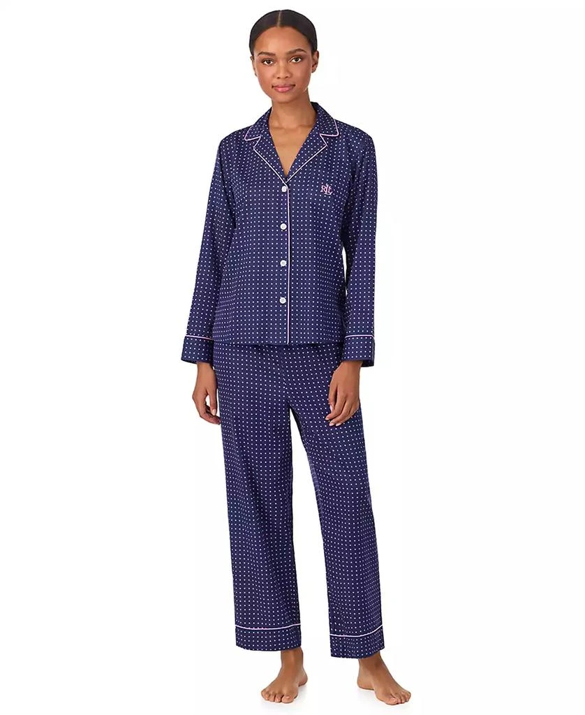 Ralph Lauren Petite Long-Sleeve Top and Pajama Pants, 2-Piece Set