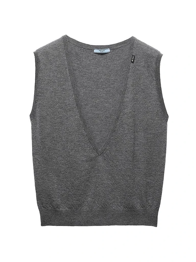 Prada Cashmere V-Neck Vest Sweater