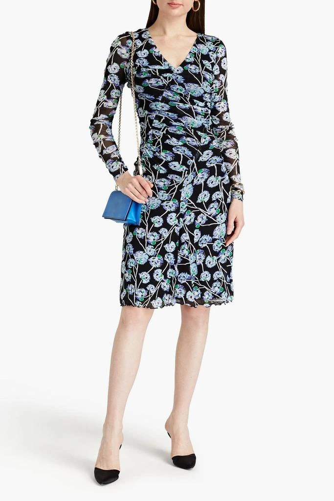 Diane von Furstenberg Missy ruched floral-print stretch-mesh dress 2