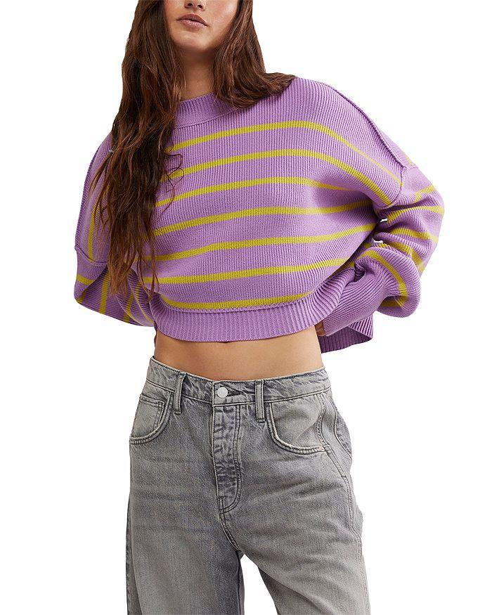 Free People Stripe Easy Street Crop Sweater