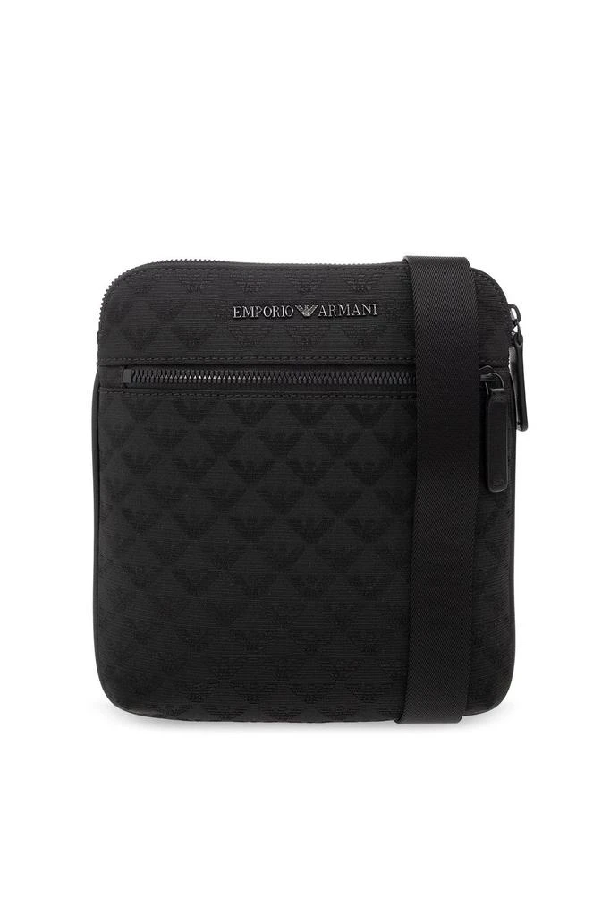 Emporio Armani Emporio Armani All-Over Jacquard Eagle Flat Shoulder Bag 1