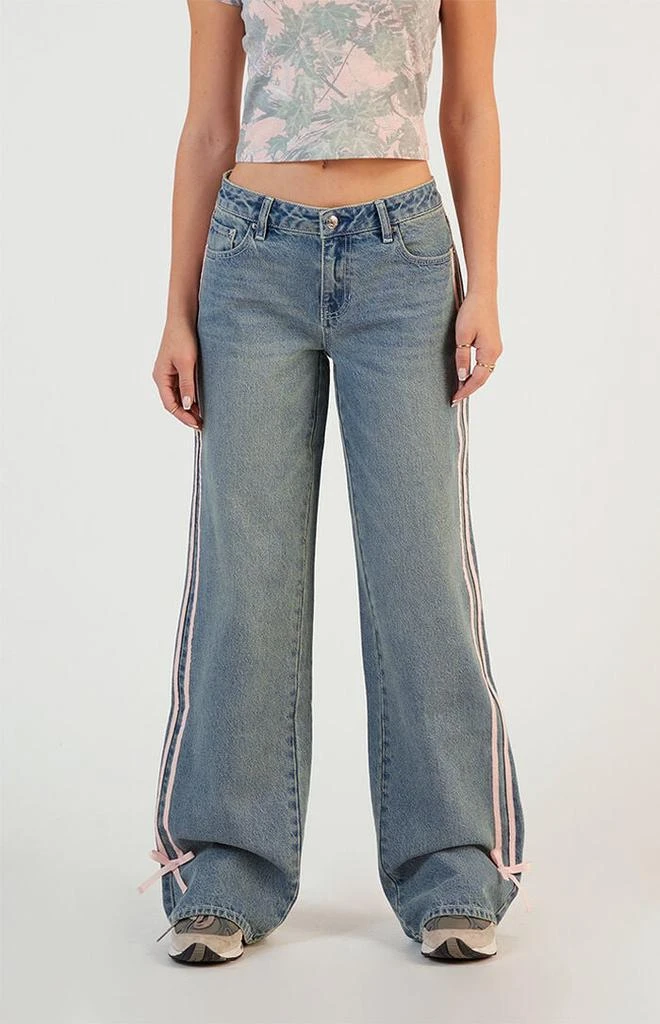 PacSun Casey Side Stripe Bows Low Rise Baggy Jeans 2
