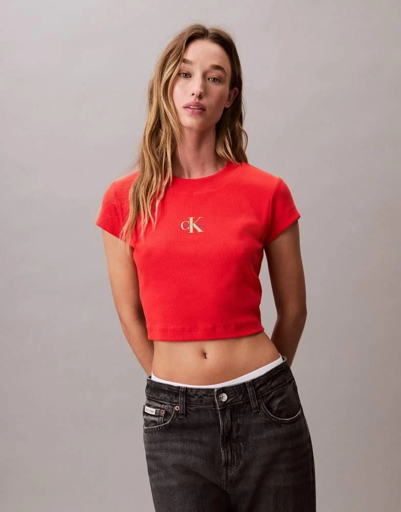 Calvin Klein Calvin Klein Jeans monogram baby tee in red