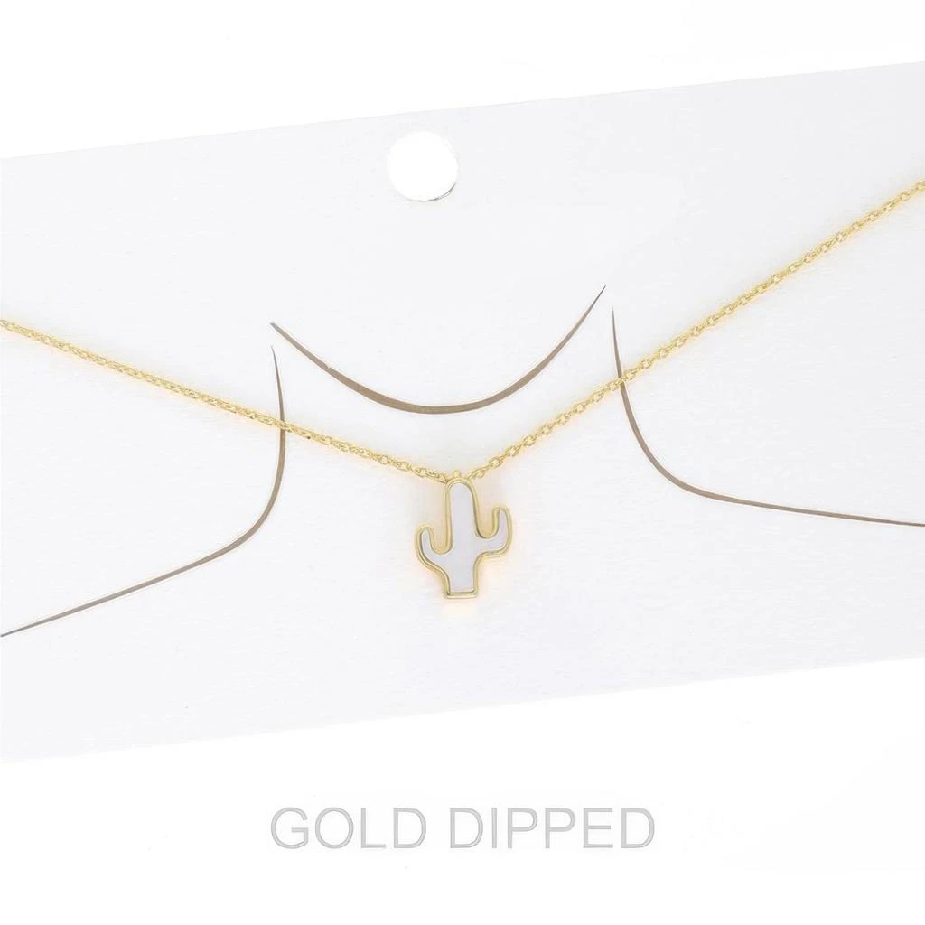 TRUEDAMES Women
s Gold Dipped Cactus Chain Necklace 2