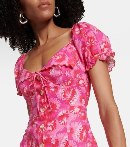 Rixo Briella printed linen-blend midi dress 4