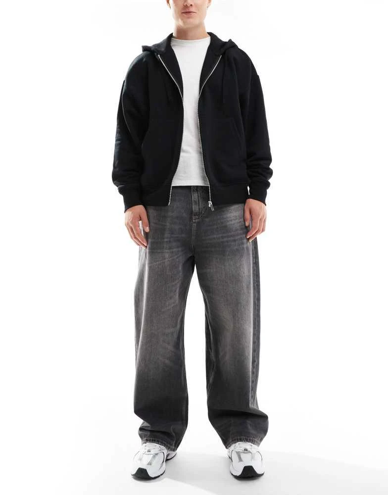 Pull&Bear Pull&Bear baggy fit jeans in washed grey 1