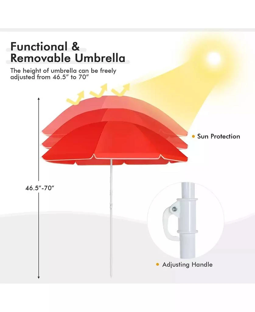 Mecale Portable Folding Picnic Double Chair With Umbrella 8