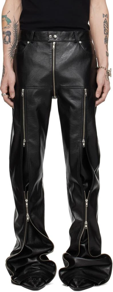 LU'U DAN Black Zipped Riot 5-Pocket Faux-Leather Pants 1
