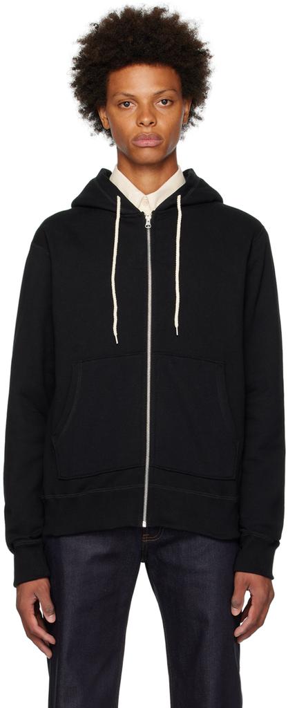 Naked & Famous Denim Black Zip Hoodie