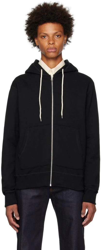 Naked & Famous Denim Black Zip Hoodie 1