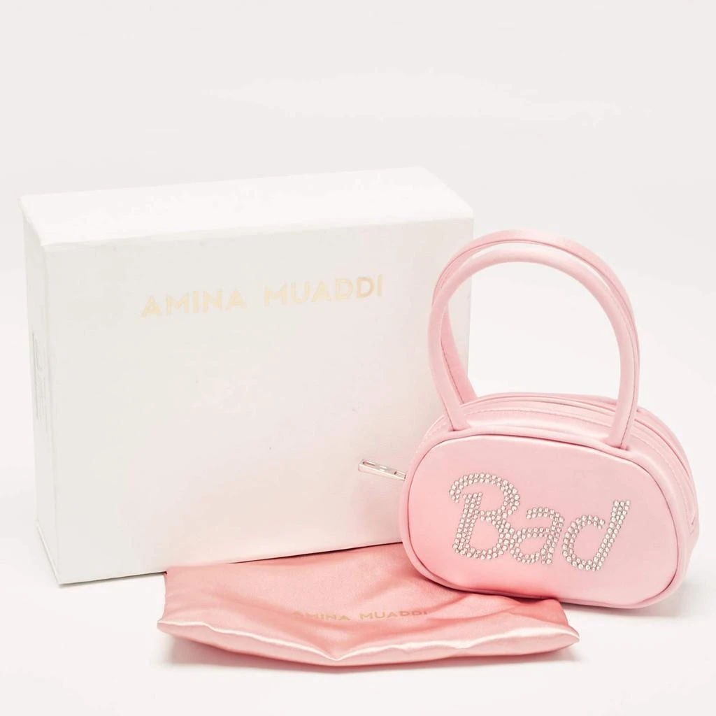 Amina Muaddi Amina Muaddi Pink Satin Super Amini Baddie Bag 9