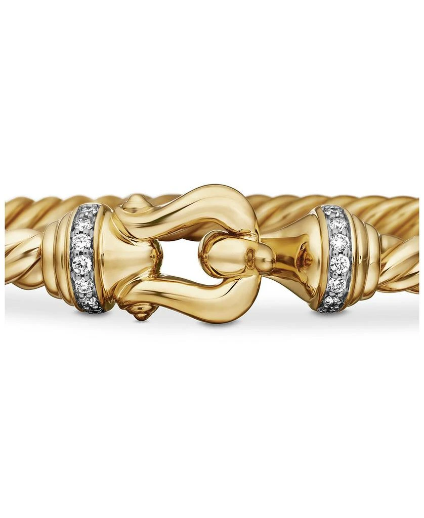 David Yurman Buckle Cablespira® Bracelet in 18K Yellow Gold with Diamonds, 3.5mm 5