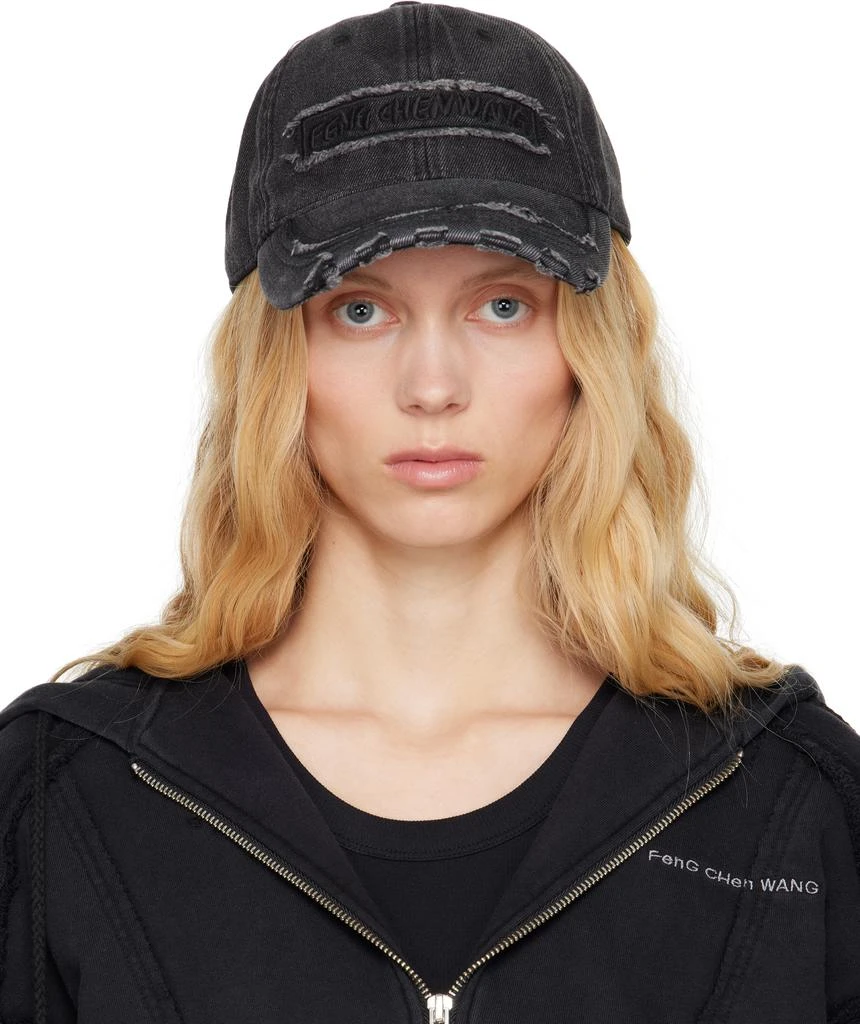 Feng Chen Wang Black Denim Baseball Cap 1