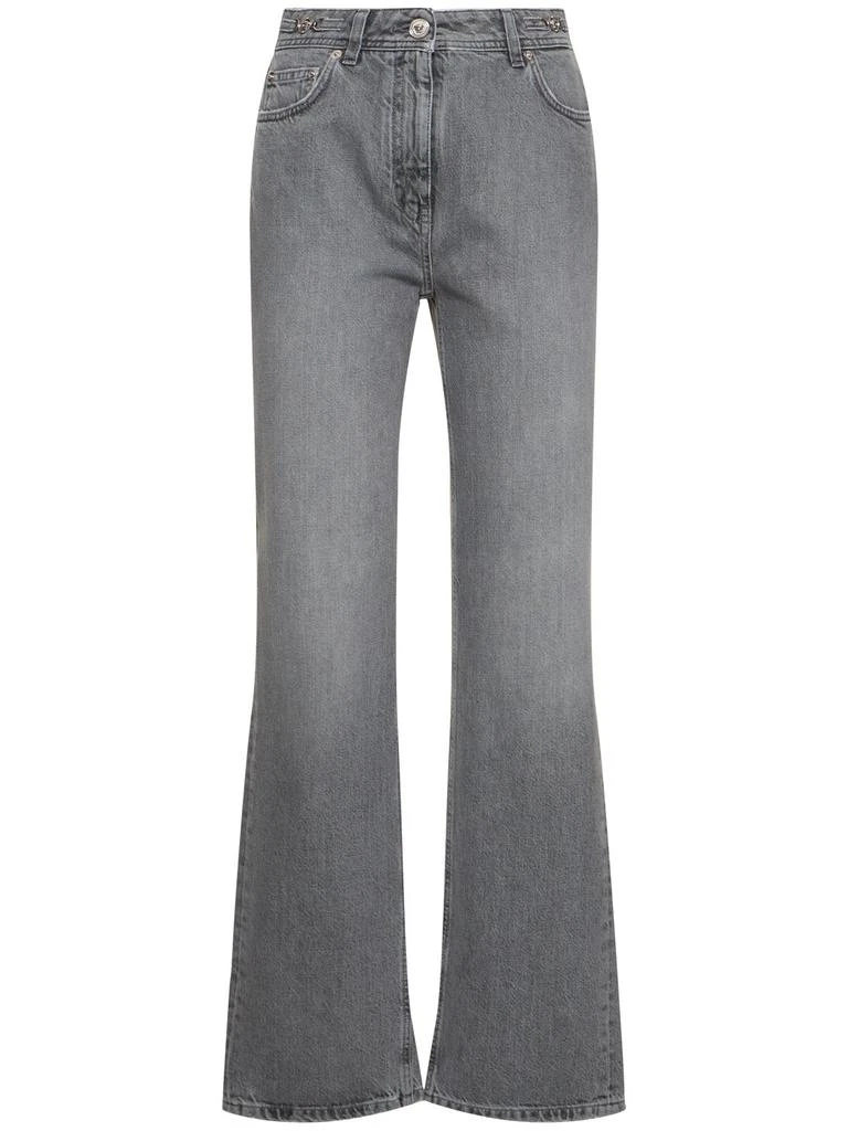 Versace Stonewashed High Rise Straight Jeans from LUISAVIAROMA