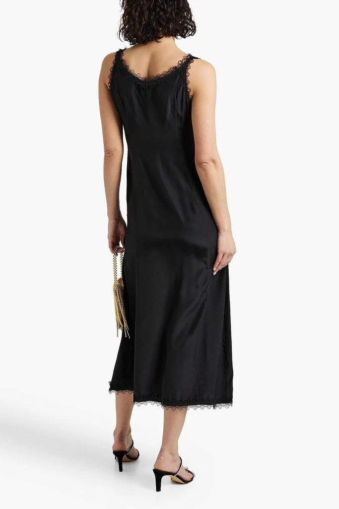 HVN Ari lace-trimmed silk-crepe midi dress 3