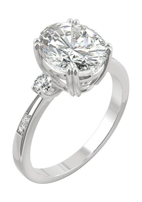 Charles 
Colvard 3.14 ct. t.w. Moissanite Oval Engagement Ring in 14K White Gold 2