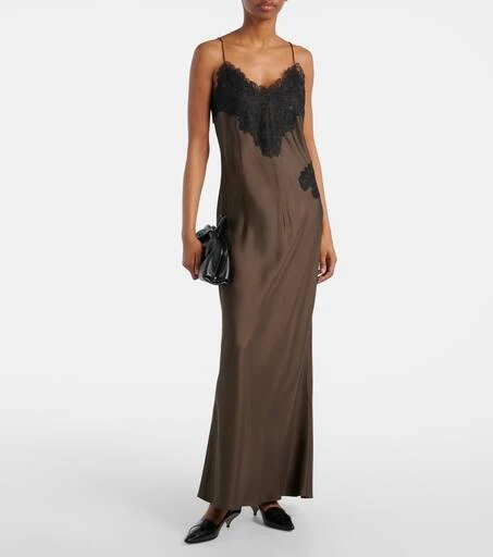 Róhe Lace-trimmed silk slip dress 2