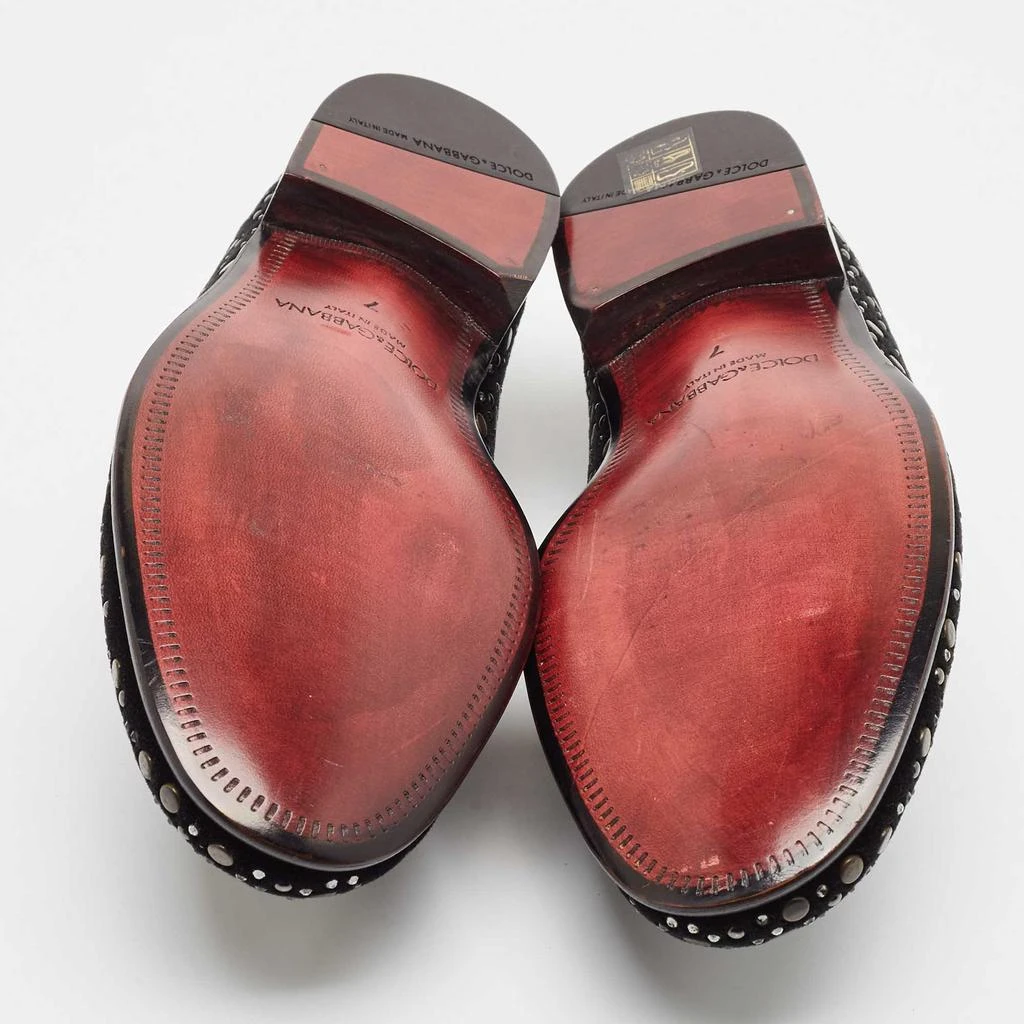 Dolce & Gabbana Dolce & Gabbana Black Suede Embellished Slip On Loafers Size 41 6