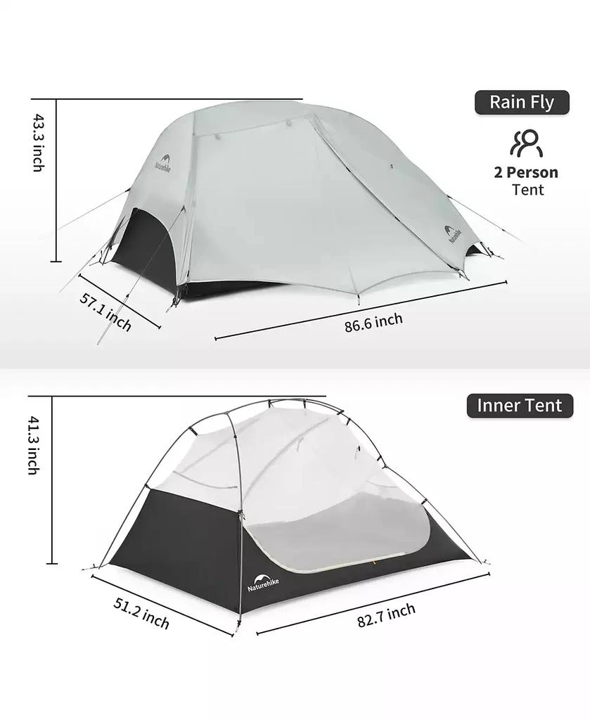 Naturehike Star River UL 2 Person Backpacking Tent, Double Layer Waterproof Two Person Tent, Lightweight Backpacking Cycling 2 Person Tent 2
